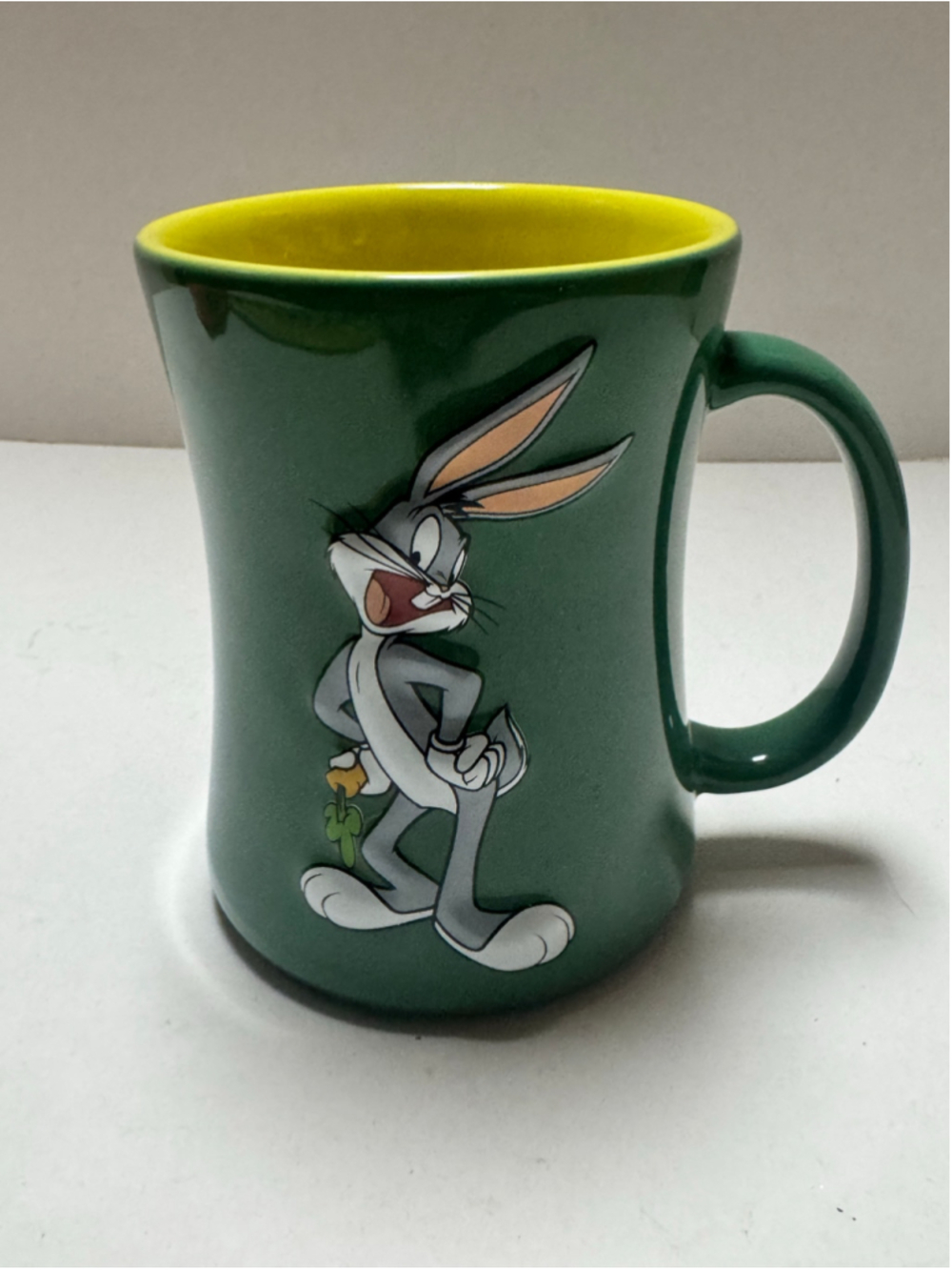 Vintage Bugs Bunny Looney Tunes Green Coffee Mug Embossed Xpres 3D Design 14 oz